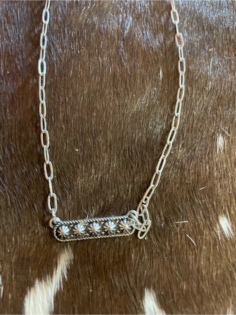 Sterling Silver Bar Pendant Necklace - Silver
